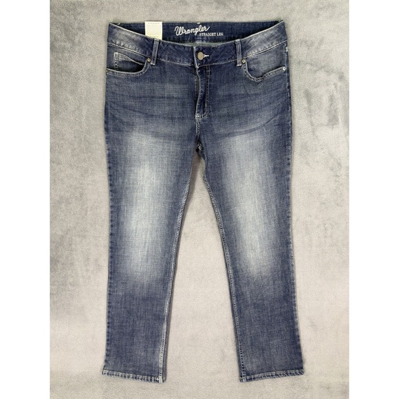 Wrangler Denim - New Wrangler Jeans Womens 33/15 Blue Medium Wash Mid Rise Straight Leg Denim